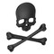 Matte Black 3D Crossbones Skull Sticker Skeleton Emblem Decal